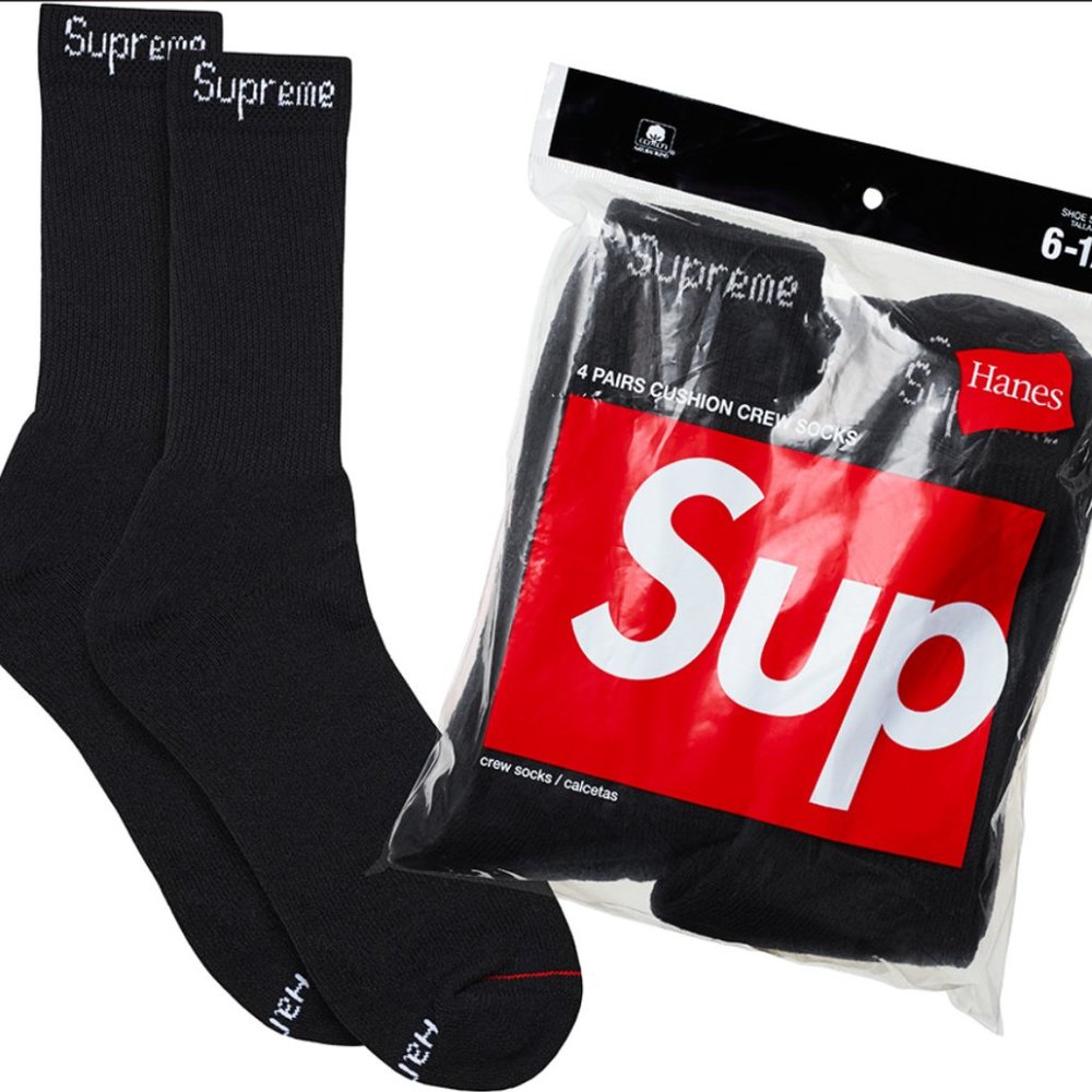 Supreme Hanes Black Socks